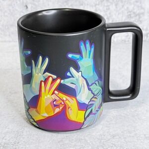 Starbucks 2021 ASL Hands Matte Black Coffee Mug 12oz American Sign Language